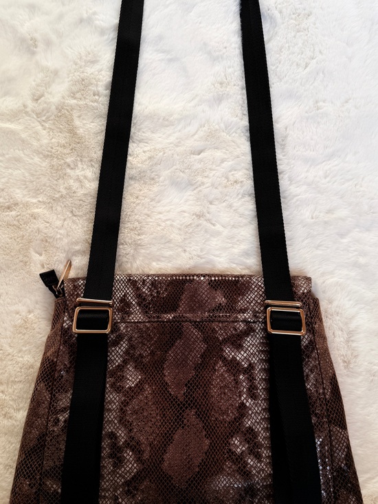 Danier Handbags - Genuine Leather Snakeskin Convertible Backpack Crossbody Shoulder Bag